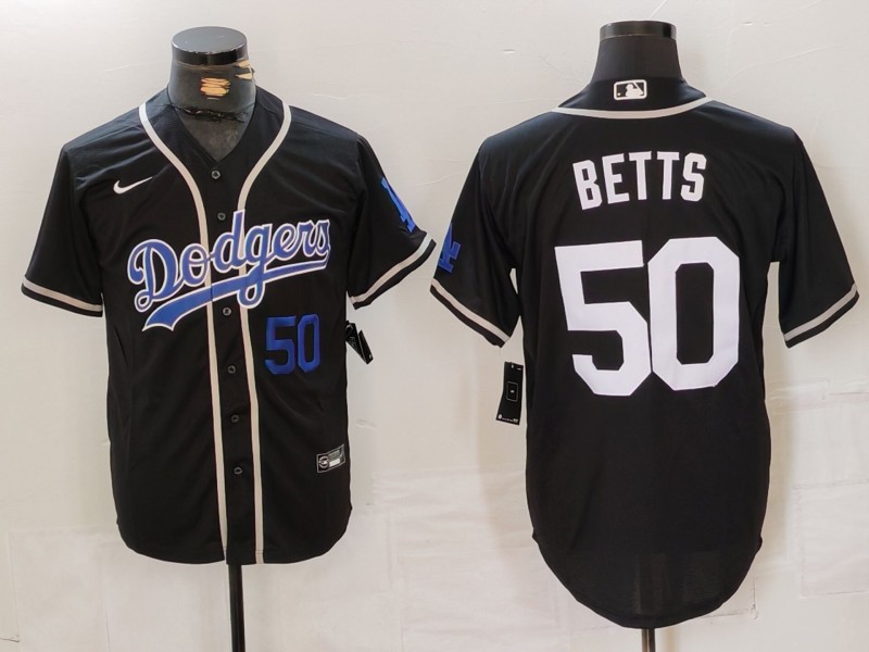 Men Los Angeles Dodgers #50 Betts Black Fashion Nike 2024 MLB Jersey style 7153->los angeles dodgers->MLB Jersey